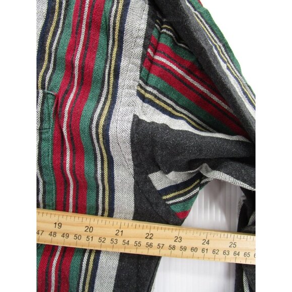 VINTAGE Ralph Lauren Chaps Shirt Large Red Flannel Button Up Striped - Picture 6 of 11